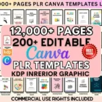 PLR 12000+ Pages Canva PLR Planner Templates, Unique Designs Digital Planner Journal Template, Logbooks Notebook Commercial Use KDP Mrr Resell