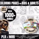 PLR Master Resell Rights Digital Products Coloring Pages Best Selling Items You Can Sell on Etsy Adult Mandala Kids Christmas Coloring Pages